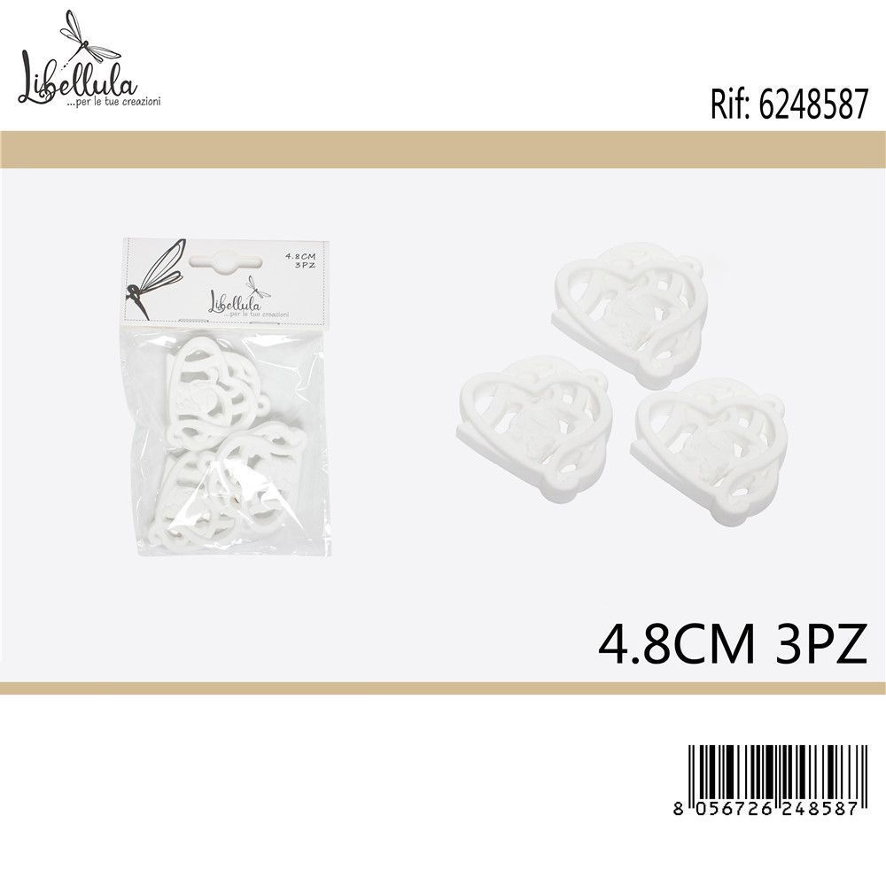 CUORE DECORATIVO IN GESSO - CALICE COMUNIONE - 3PZGev