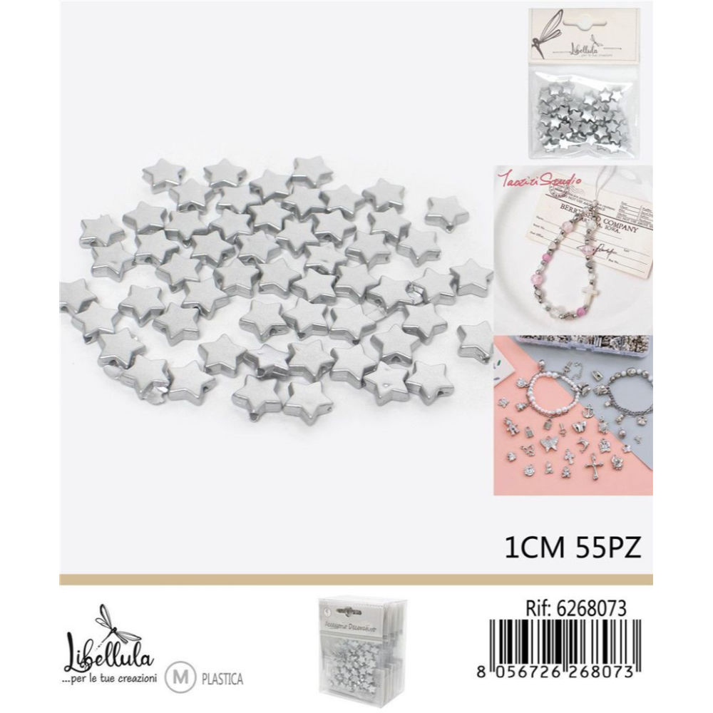 CHARMS A FORMA DI STELLA 1CM - 55PZGev