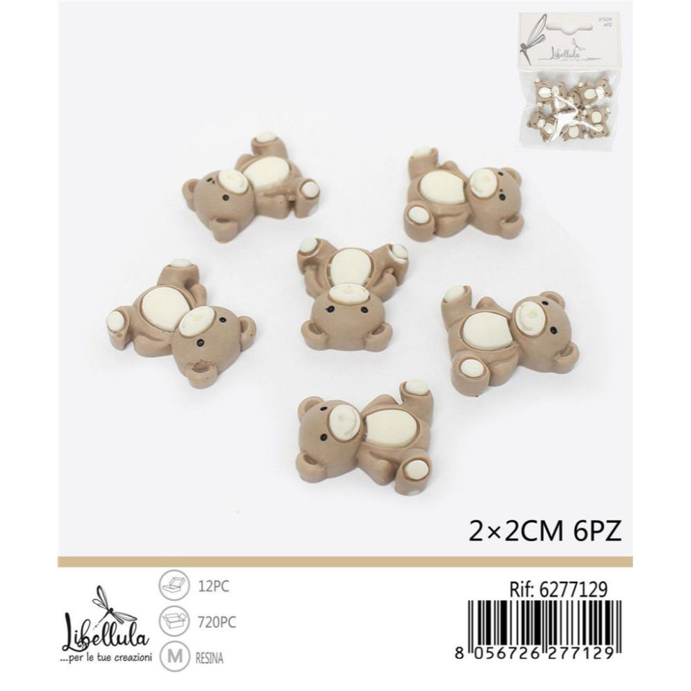 Orsetti Decorativi in Resina - 2cm/6pzGev