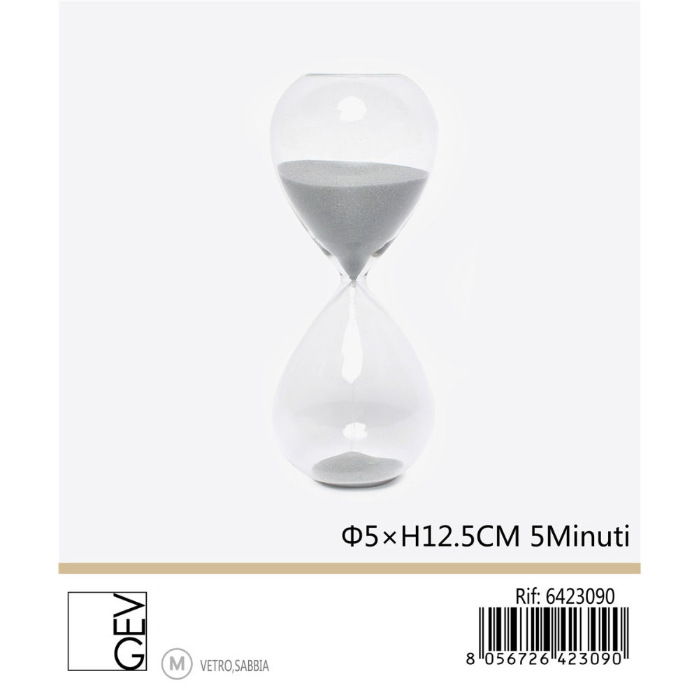 CLESSIDRA DA 5 MINIUTI - GRIGIO - 12,5CMGev