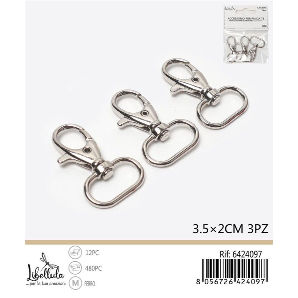 Portachiavi con Moschettone - 3,5x2cm/3pzGev