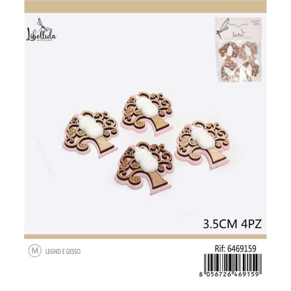 SAGOME ALBERO DELLA VITA CON BIBERON - ROSA - 4PZGev