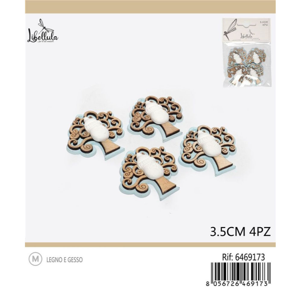 SAGOME ALBERO DELLA VITA CON BIBERON - AZZURRO - 4PZGev