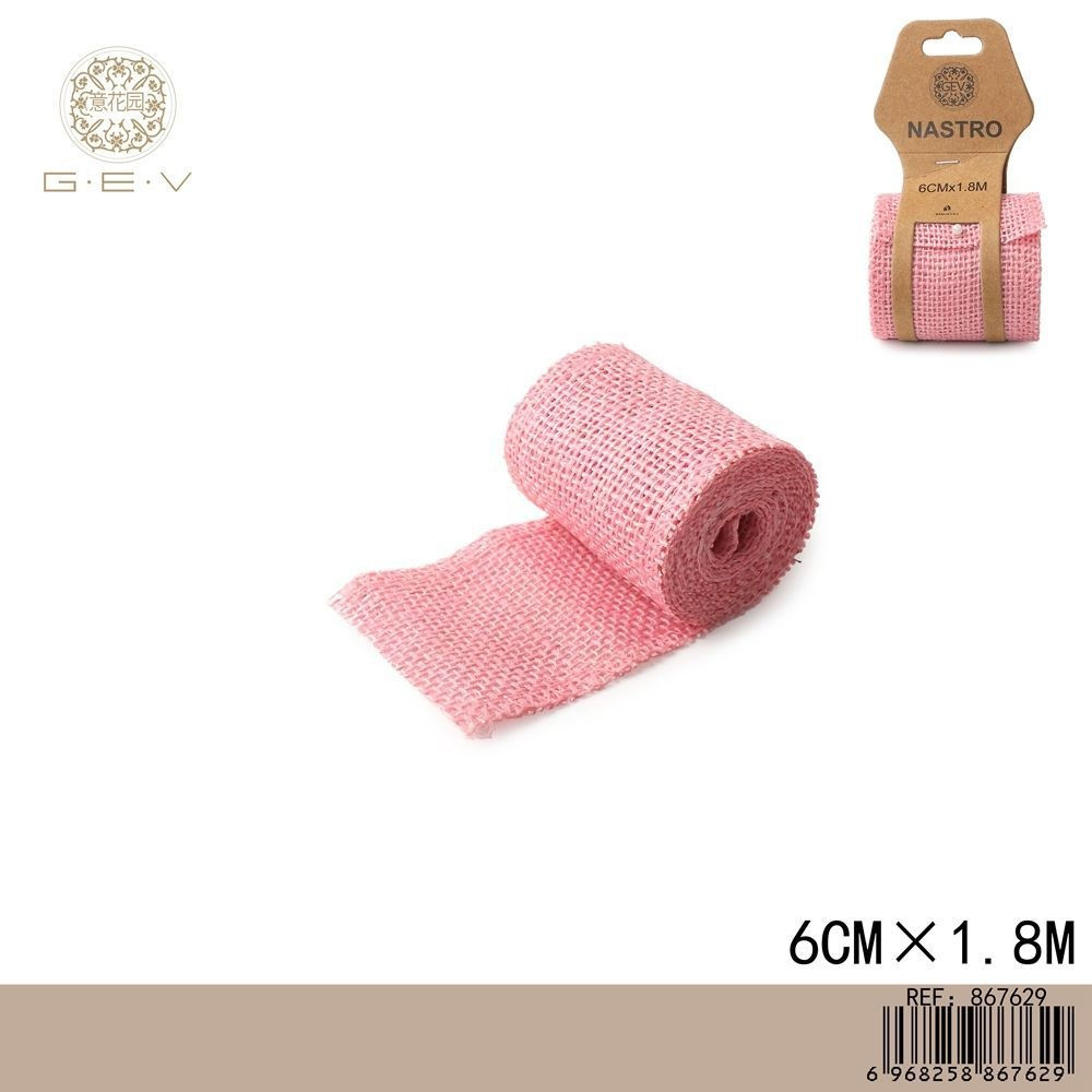 NASTRO DI LINO - ROSA 6CM x 1,8MGev