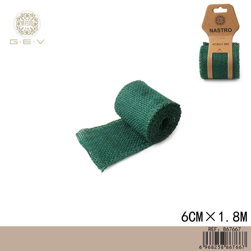 NASTRO DI LINO - VERDE 6CM x 1,8MGev