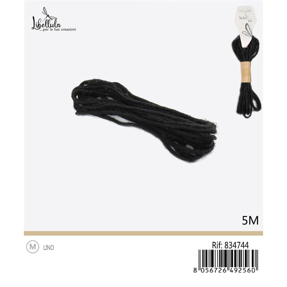 CORDA DI LINO - NERO - 5MGev