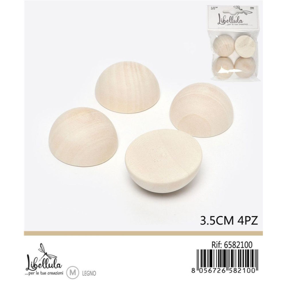 SEMISFERE DI LEGNO 3,5CM - 4PZGev