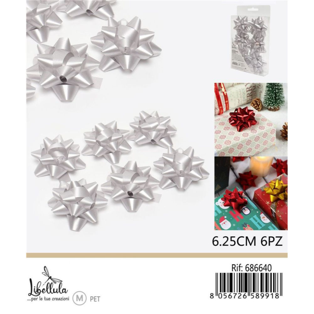 COCCARDE DA REGALO - ARGENTO 6,2CM - 6PZGev