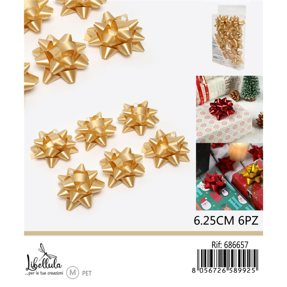 COCCARDE DA REGALO - ORO 6,2CM - 6PZGev