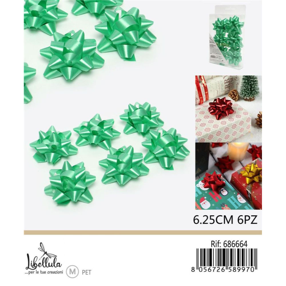 COCCARDE DA REGALO - VERDE 6,2CM - 6PZGev