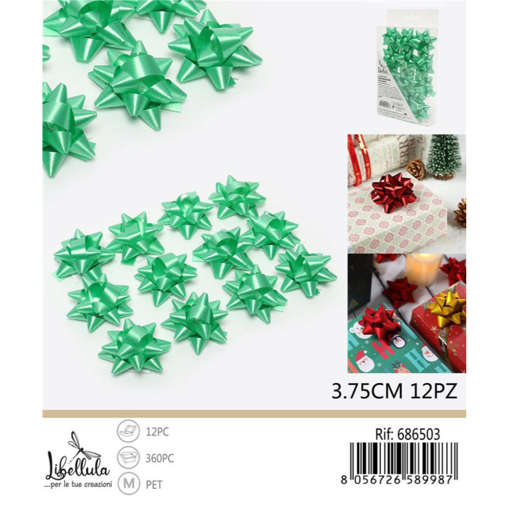 Coccarde da Regalo 3,75cm - Verde 12pzGev