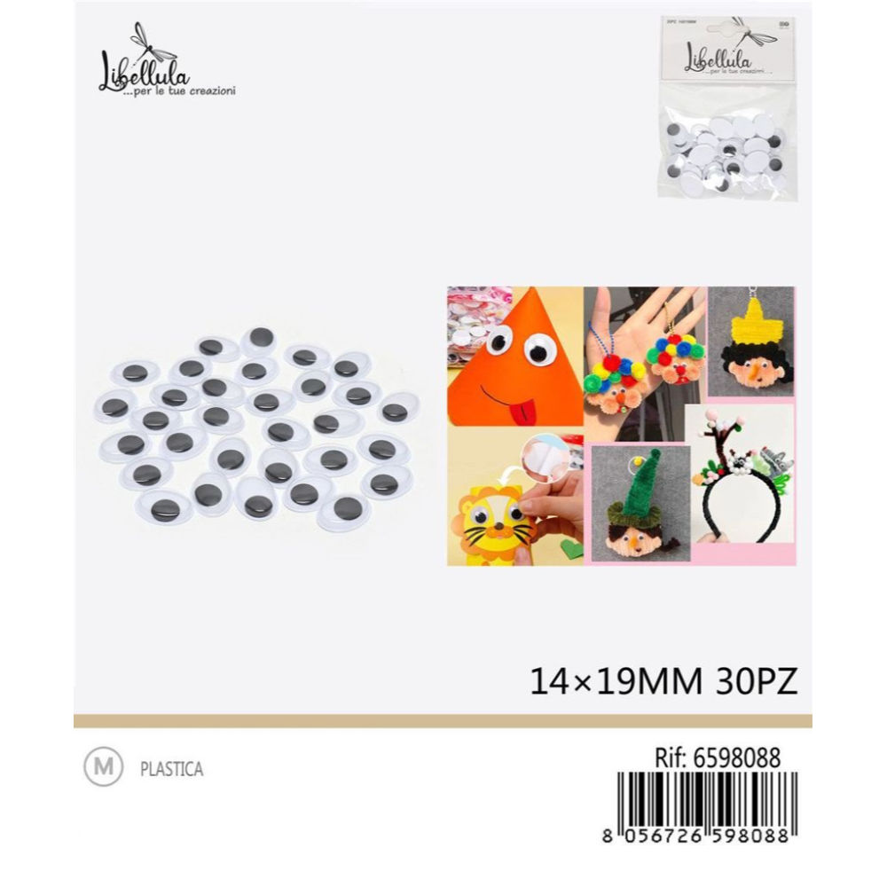 OCCHI ADESIVI - OVALE 14x19MM - 30PZGev