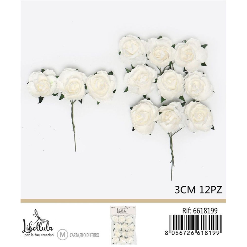 FIORI PER BOMBONIERE - BIANCO 3CM - 12PZGev