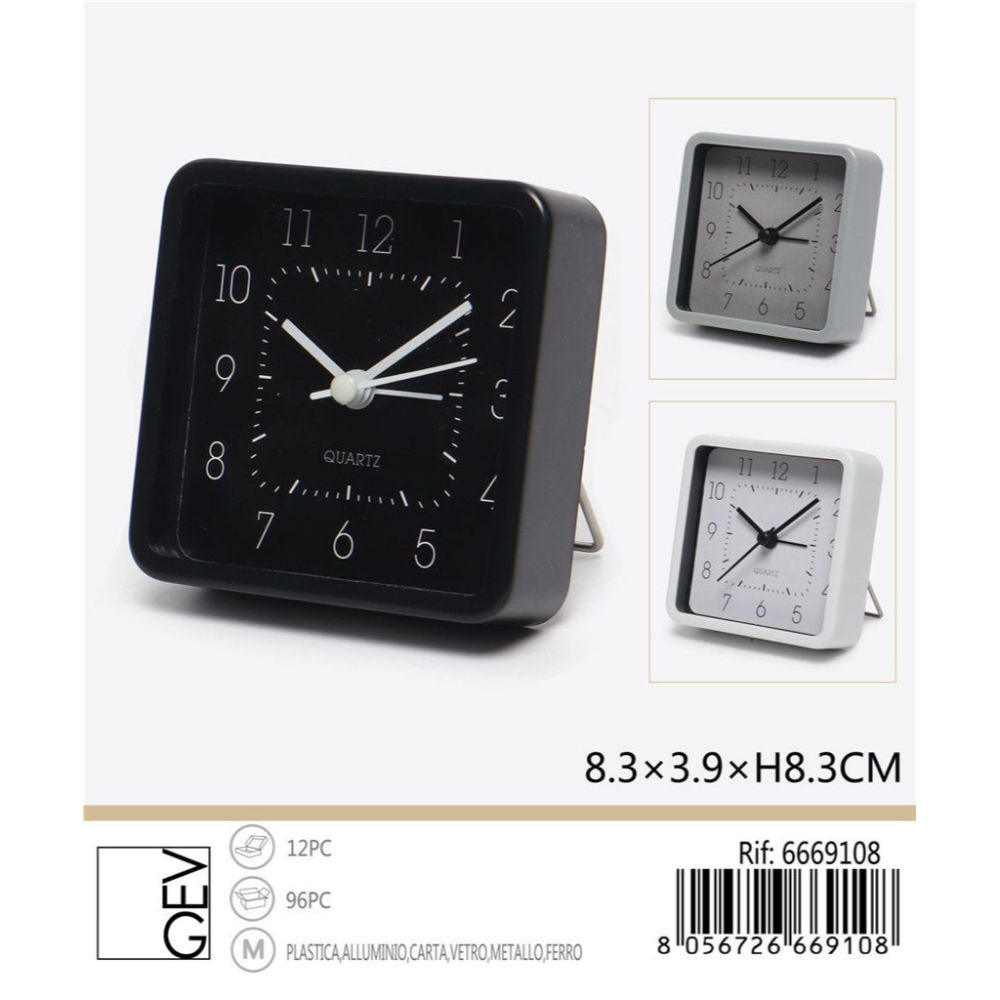 OROLOGIO DA TAVOLO QUADRATO - 8.3x8.3CMGev