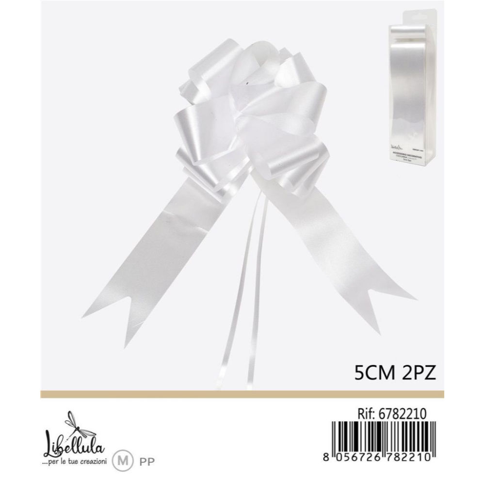 COCCARDA DECORATIVA GRANDE - BIANCO 5CM - 2PZGev