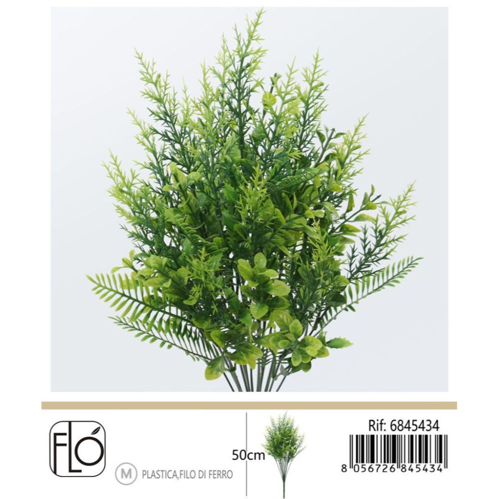 Pianta Artificiale Mazzo Foglie Verdi - 50cmGev