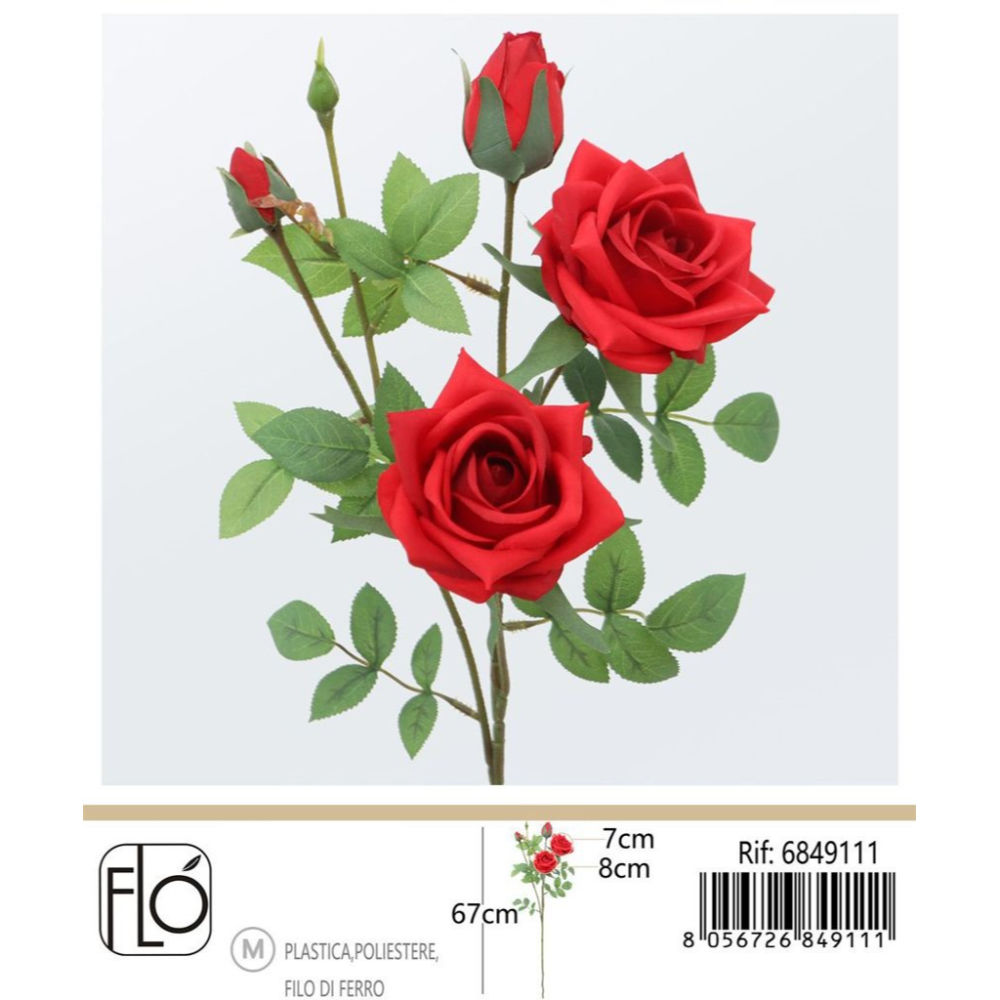 Ramo Artificiale Rose Rosse - 67cmGev