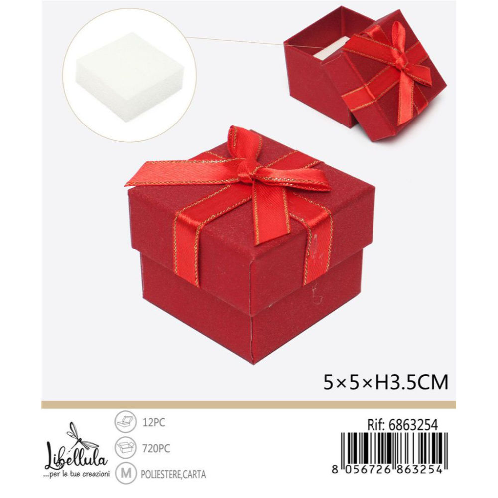 Scatoletta Regalo 5x5x3,5cm - RossoGev
