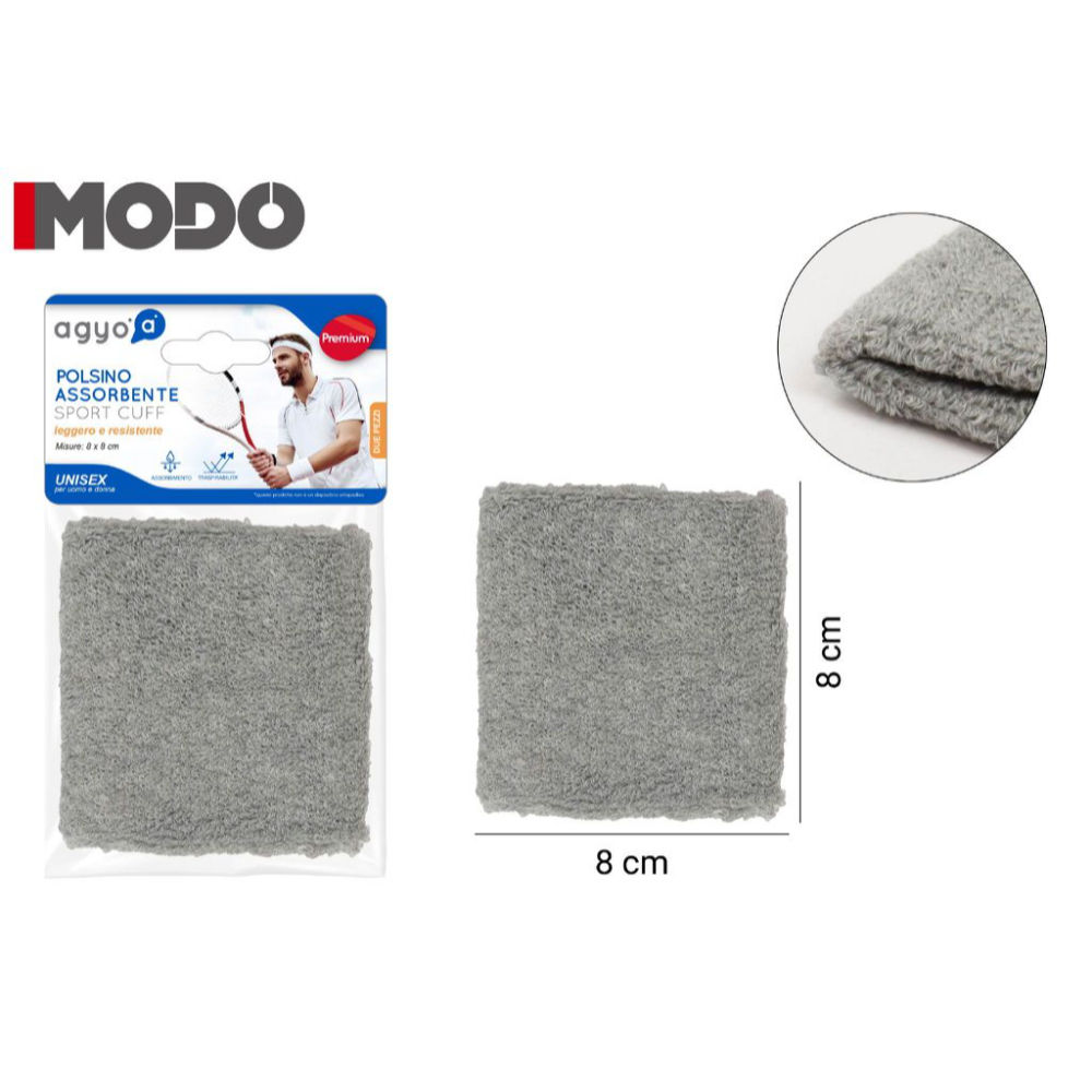 I11 POLSINO ASSORBENTE 8*8CM 2PZ UNISEX GRIGIOAgyo