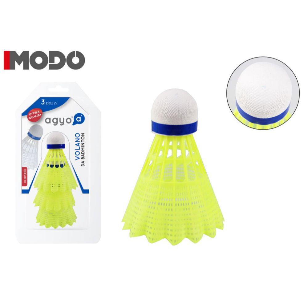 I12 VOLANI DA BADMINTON 3PZ IN NYLONAgyo