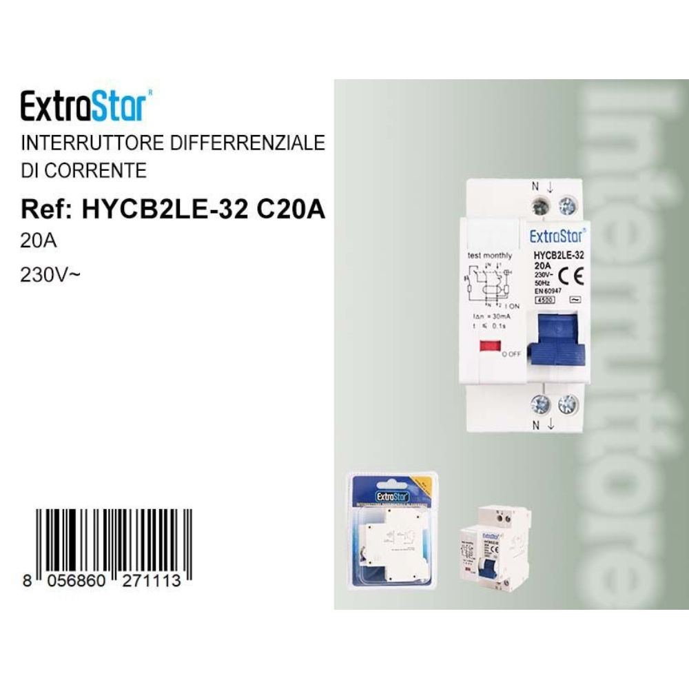 Interruttore Differenziale di Corrennte 20A-230VExtrastar