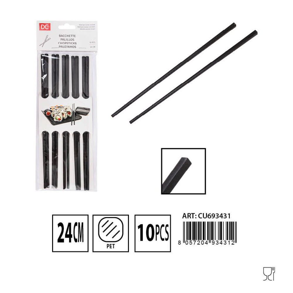 DC CASA BACCHETTE 24CM 5PAIA NERODc Casa