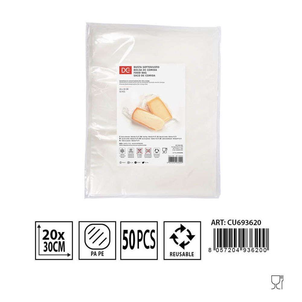 DC Busta Sottovuoto per Alimenti 20x30cm - 50pzDc Casa
