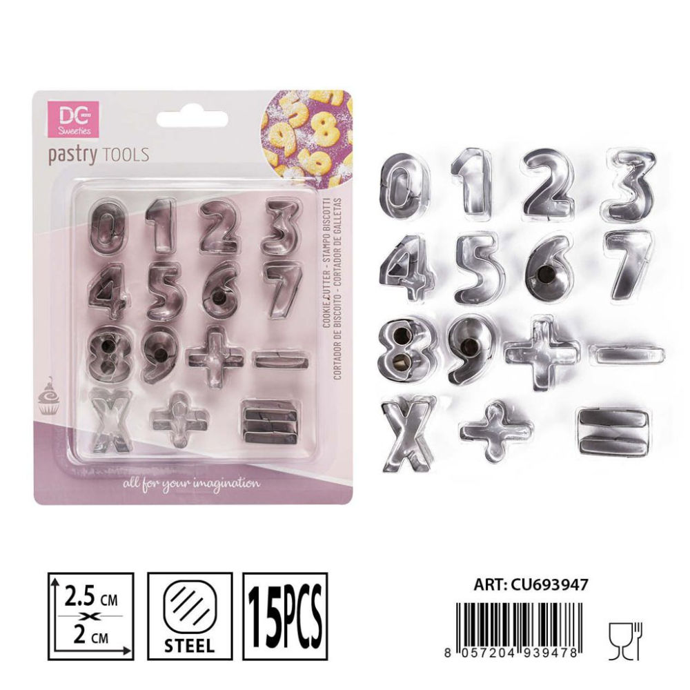 DC CASA STAMPO DOLCI NUMERI 2,5X2CM 15PZDc Casa