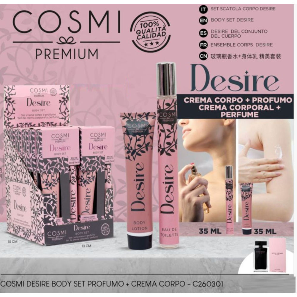 COSMI SET CREMACORPO+PROFUMO DESIRECosmi