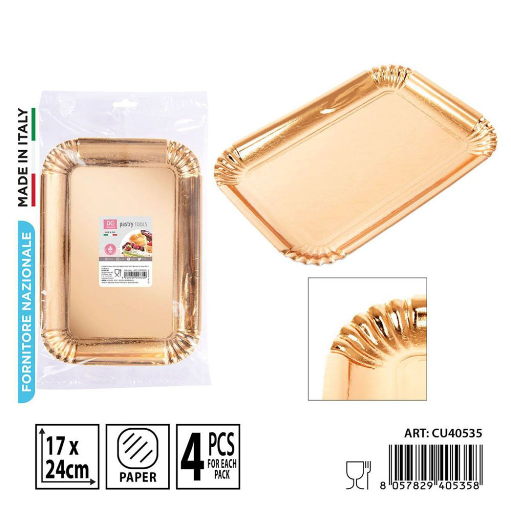 DC CASA VASSOIO RETTANG, ORO 17X24CM 4PZDc Casa