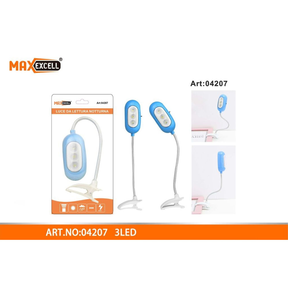 LUCE LED DA LETTURA  CON CLIPMaxexcell