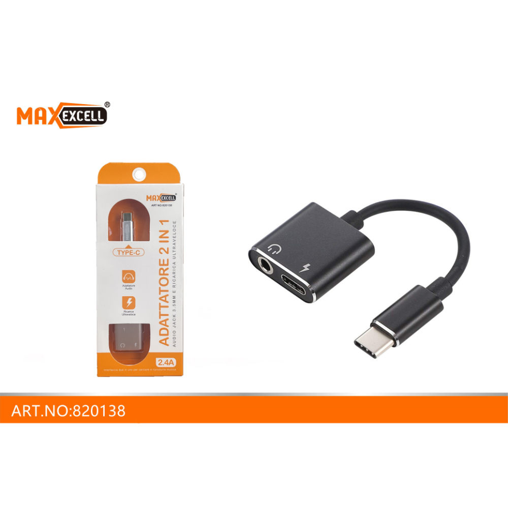 ADATTATORE DA TYPE-C A TYPE-C/JACK 3.5MMMaxexcell