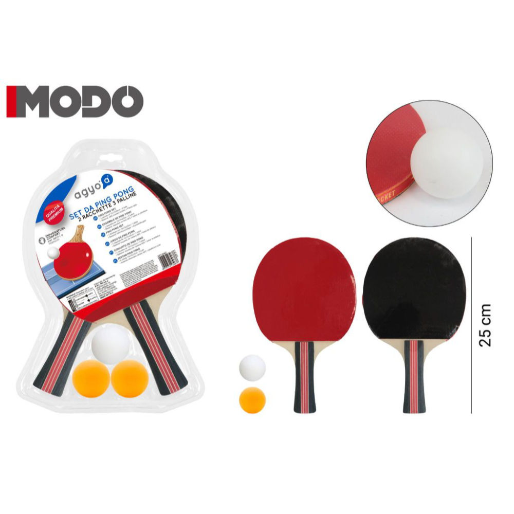 I10 RACCHETTE DA PING-PONG CON 3 PALLINEAgyo