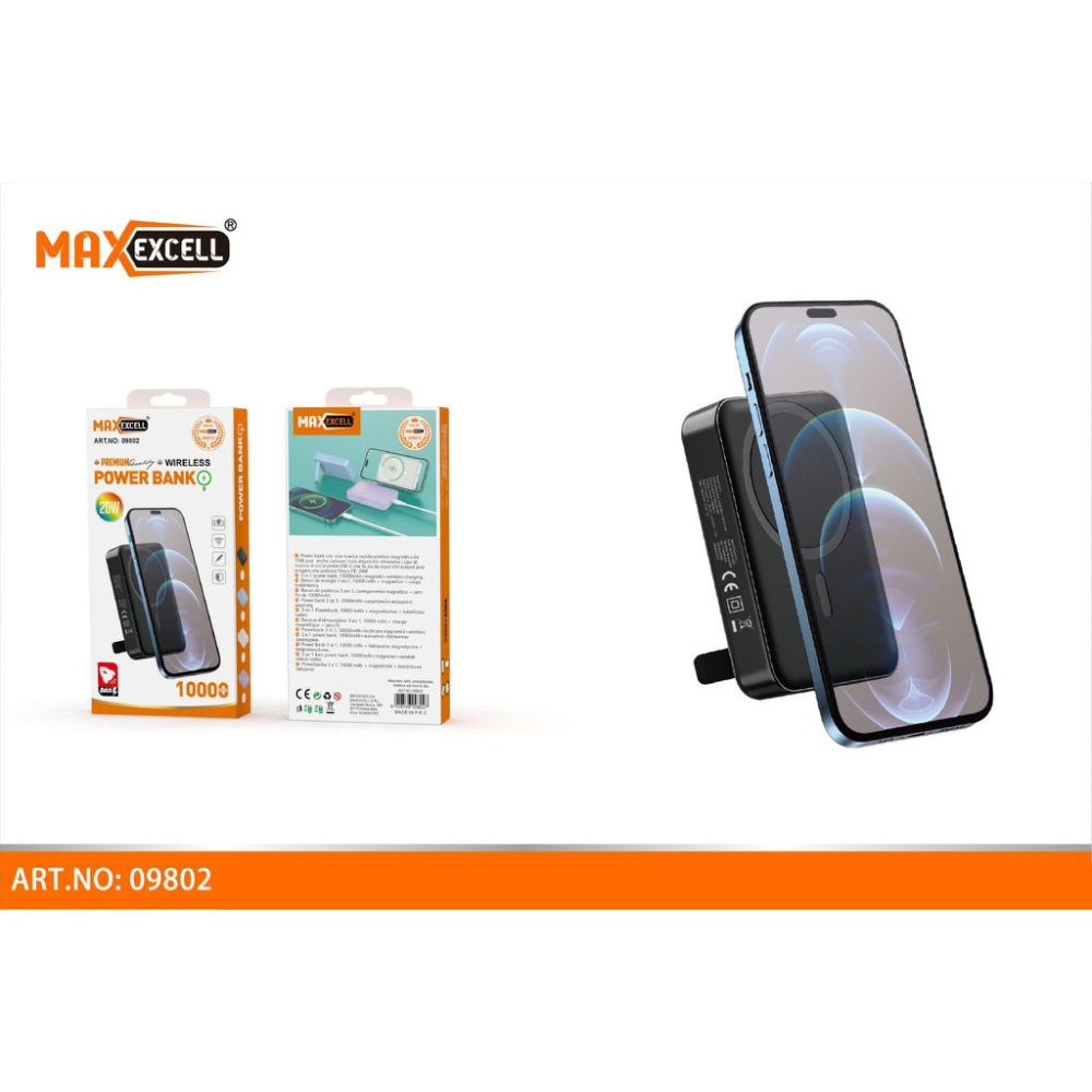 MAXEXCELL POWER BANK WIRELESS 15W 10000MAH PD20WMaxexcell