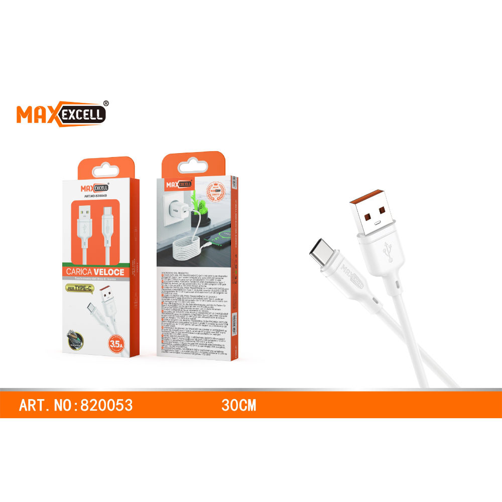 CAVO TYPE-C FAST CHARGE 30CM 3.5AMaxexcell