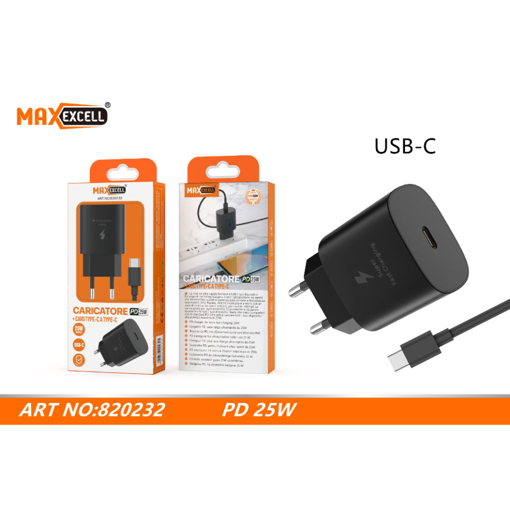 CARICATORE PD 25W CON CAVO C-CMaxexcell