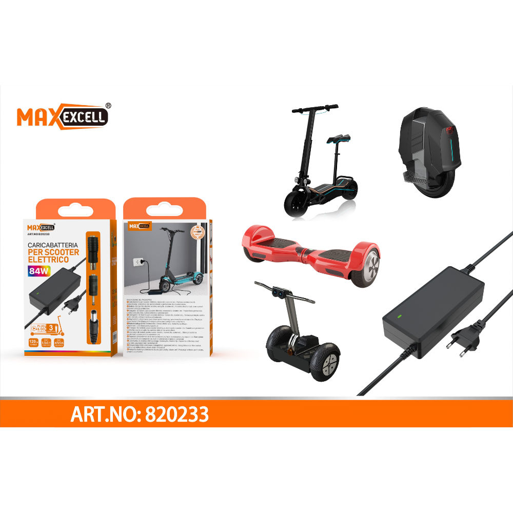 CARICABATTERIA PER SCOOTER ELETTRICO 3 CONNETTORIMaxexcell