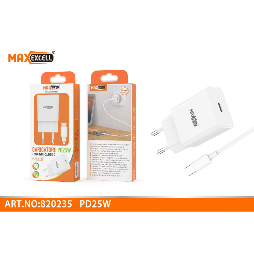 PD 25WPD CAVO CC CARICATORE RICARICA ULTRA RAPIDAMaxexcell