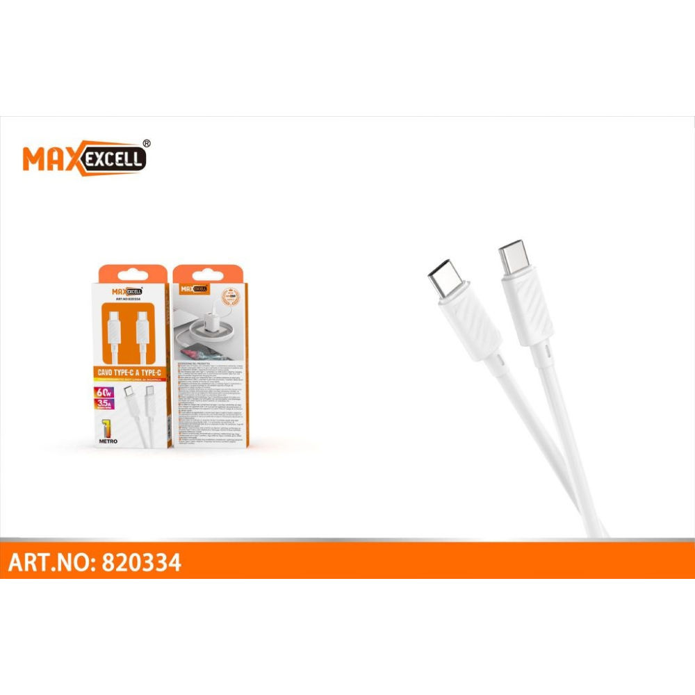 Cavo di Ricarica 3.5A 60W Type-C a Type-C - Bianco Art.820334Maxexcell