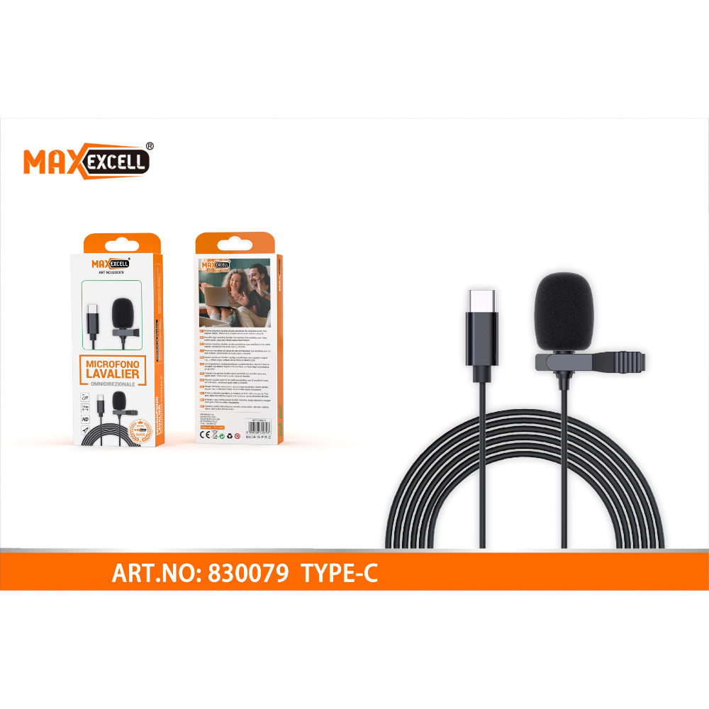 MICROFONO LAVALIER OMNIDIREZIONALEMaxexcell