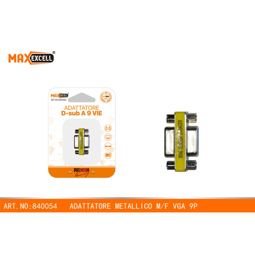 ADATTATORE METALLICO M/F VGA 9PMaxexcell