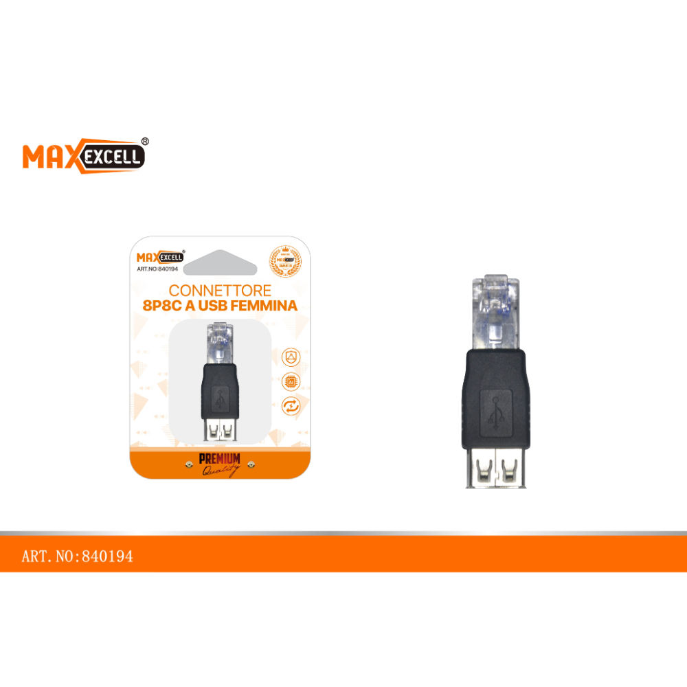 CONNETTORE 8P8C A USB FEMMINAMaxexcell