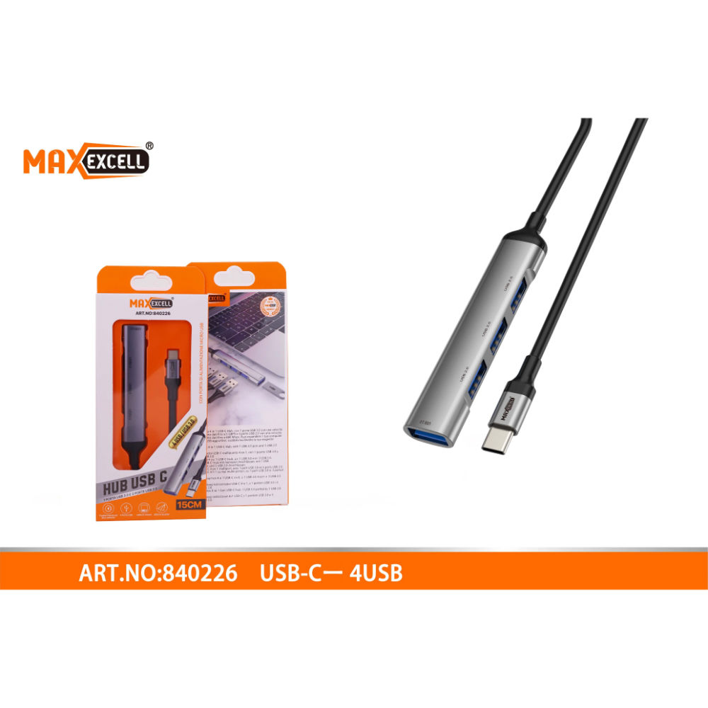 HUB USB-C A 4 PORTE USBMaxexcell