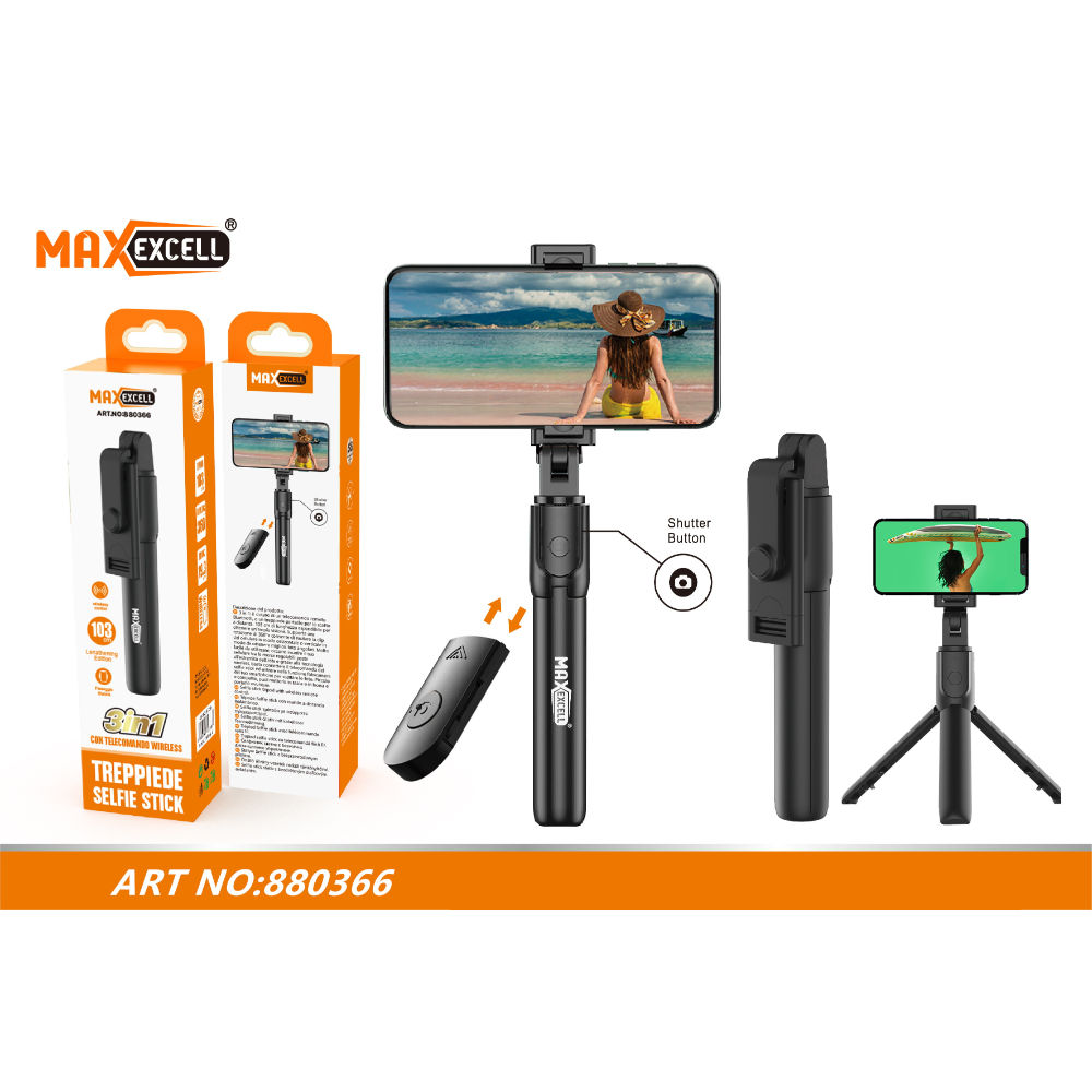 TREPPIEDE SELFIE STICK 3 IN 1 - 103CMMaxexcell