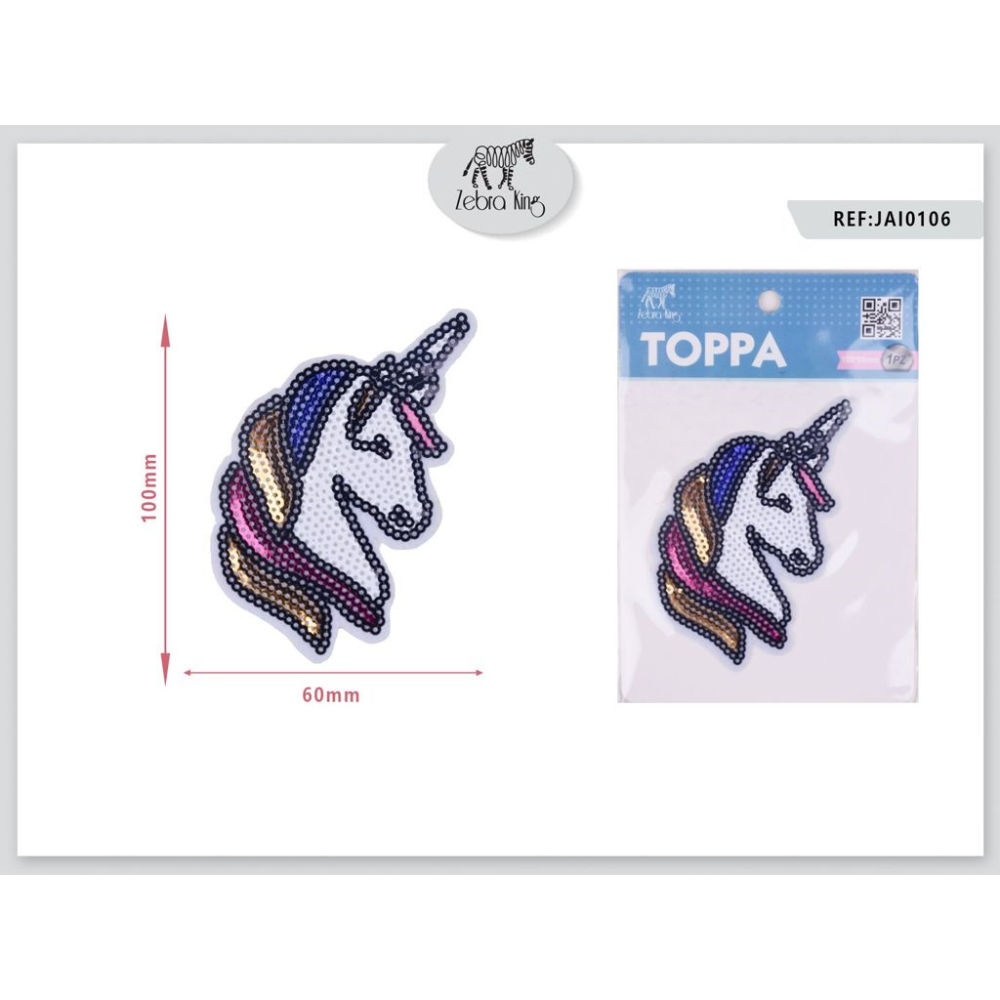 Toppa - Unicorno PaillettesZebra King