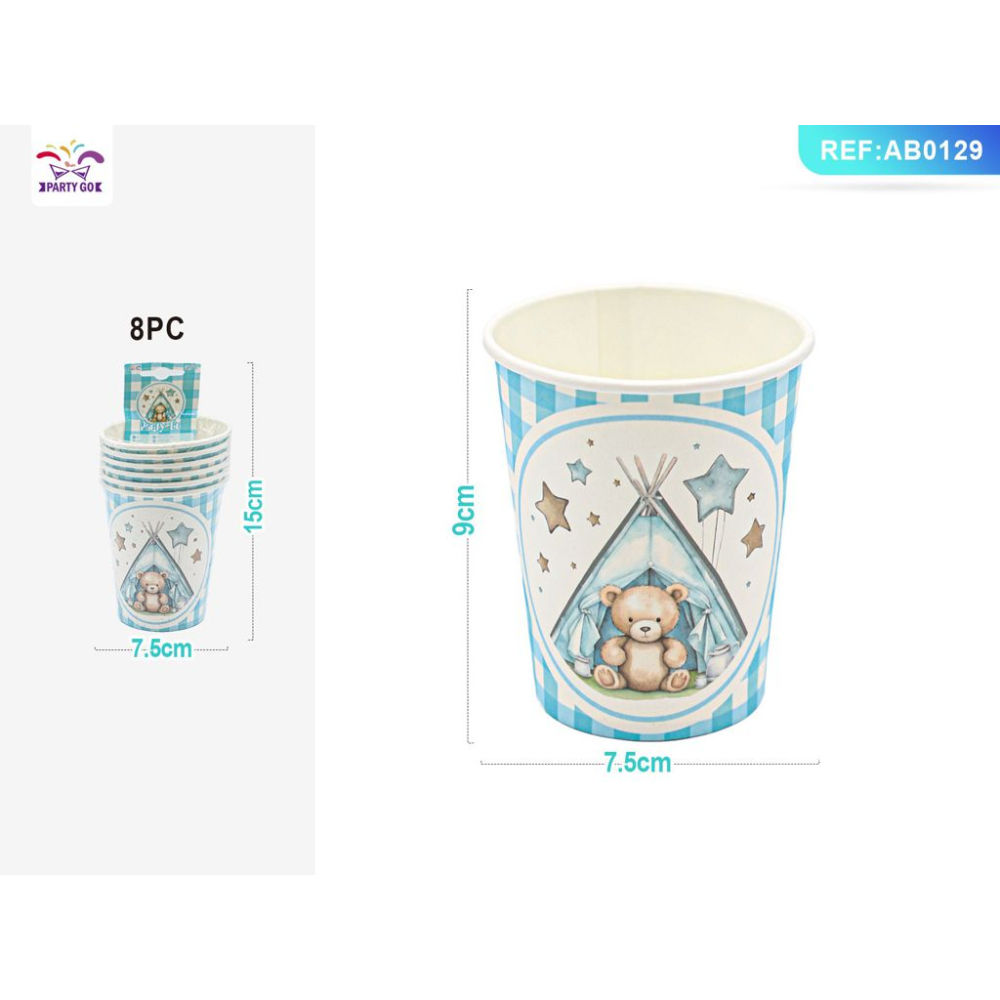 BICCHIERI MONOUSO - ORSETTO BLU - 6PZParty Go