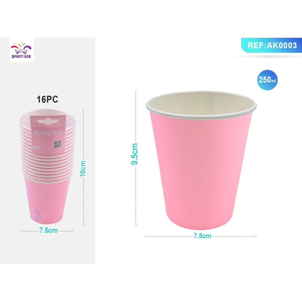BICCHIERI MONOUSO - ROSA - 16PZParty Go