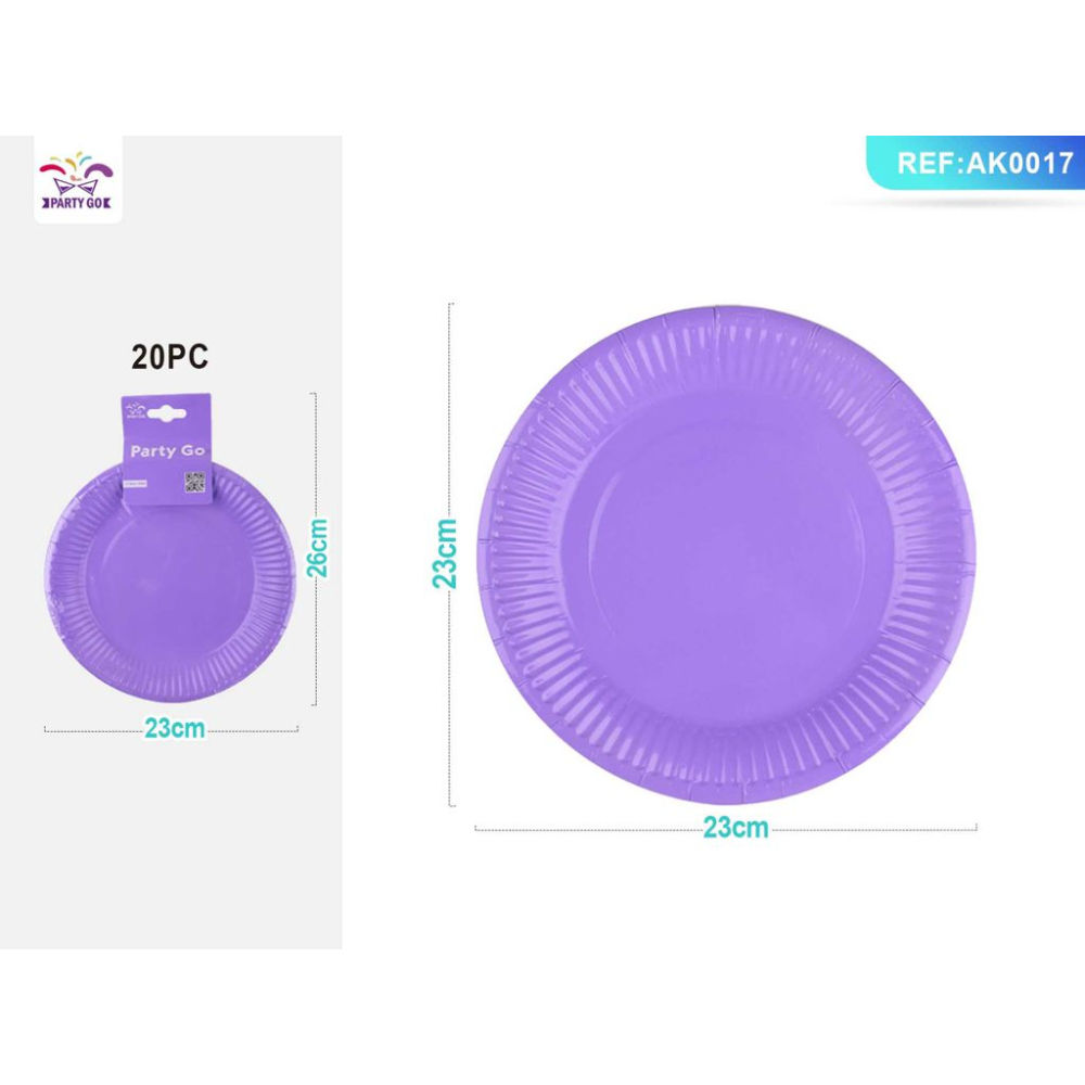 PIATTI MONOUSO - VIOLA 23CM - 20PZParty Go