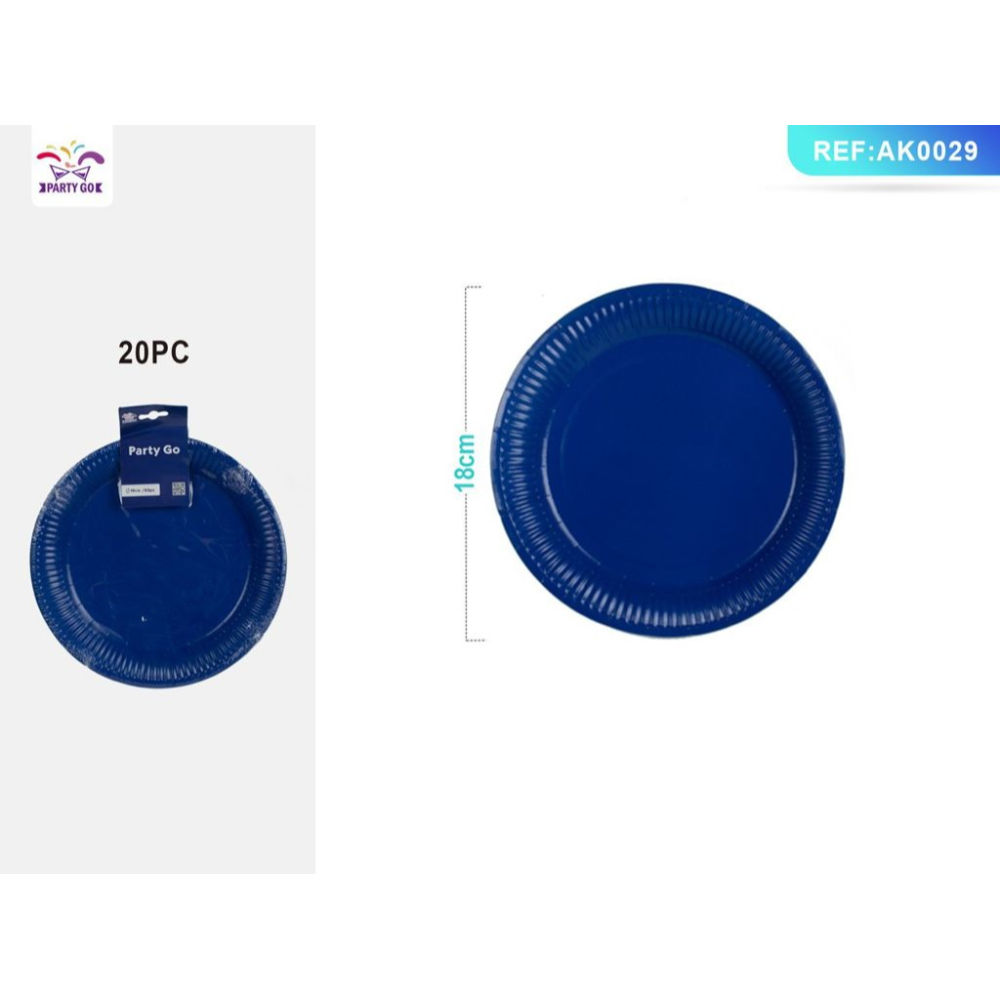 PIATTI MONOUSO - BLU 18CM - 20PZParty Go