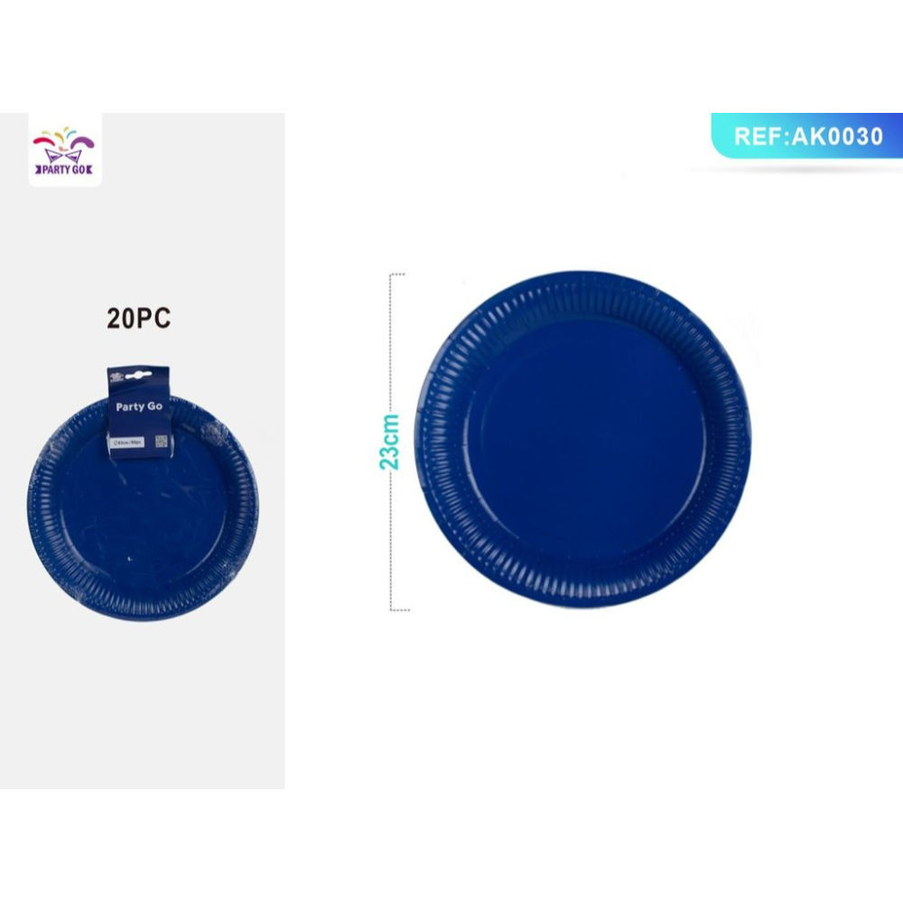 PIATTI MONOUSO - BLU 23CM - 20PZParty Go